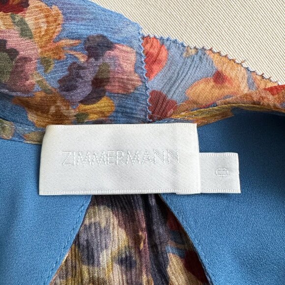 Zimmermann "Lovelorn Frill" Floral Silk Cape Dress, size 0 (XS) - Picture 10 of 16